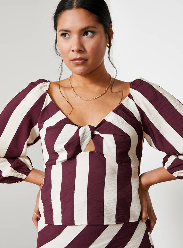 For All The Love Stripe Printed Twist Front Top 12